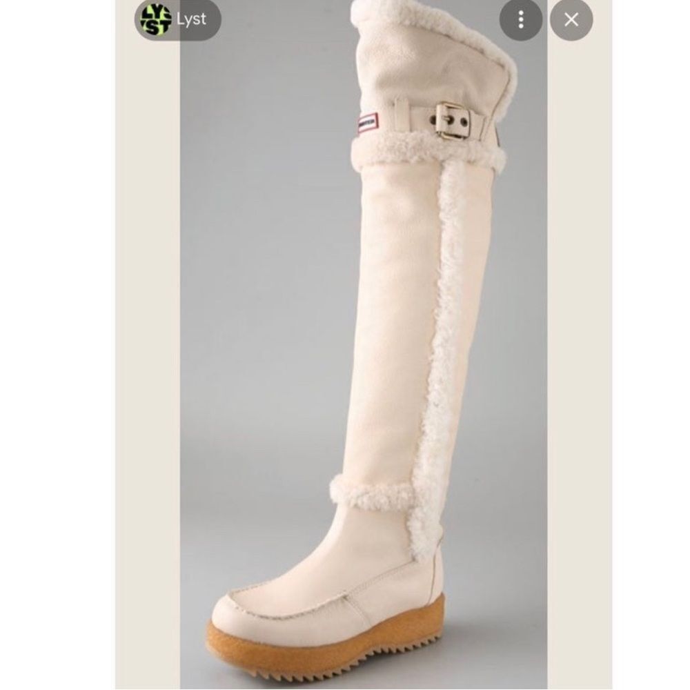 Hunter Cream Over the Knee Boots MAKE AN OFFER Size 8.5